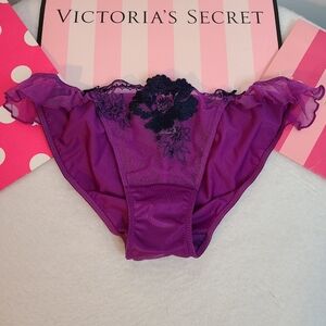 Y2K Victoria's Secret Silky Ruffle Mesh Scrunch Bum String Bikini Panty Size Sm